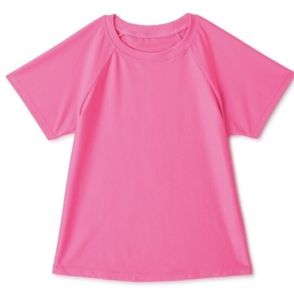 Wonder Nation Short Sleeve Girls Rash Guard Swim Top XS 4-5 New with Tags Pink